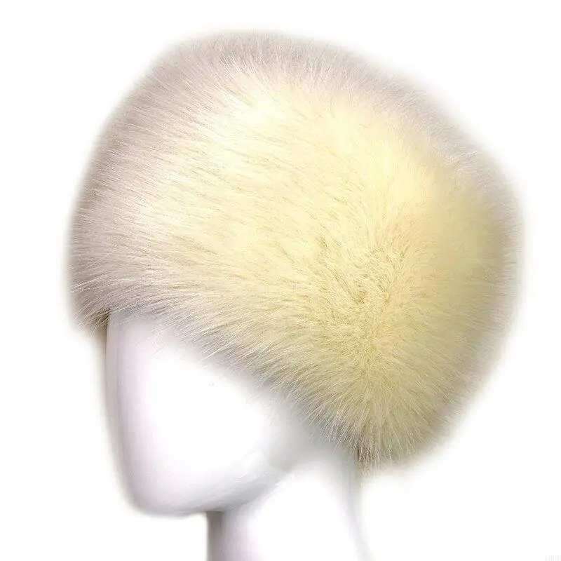 Chapéu feminino preto pele raposa falsa, chapéu russo inverno mais quente, boné Ushanka Cossack Ski