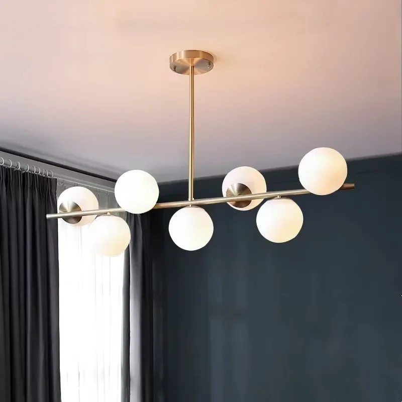 

Nordic New Magic Bean Glass Chandeliers Modern Simple for Living Room Home Creative Designer Dining Room Molecular Led Lights