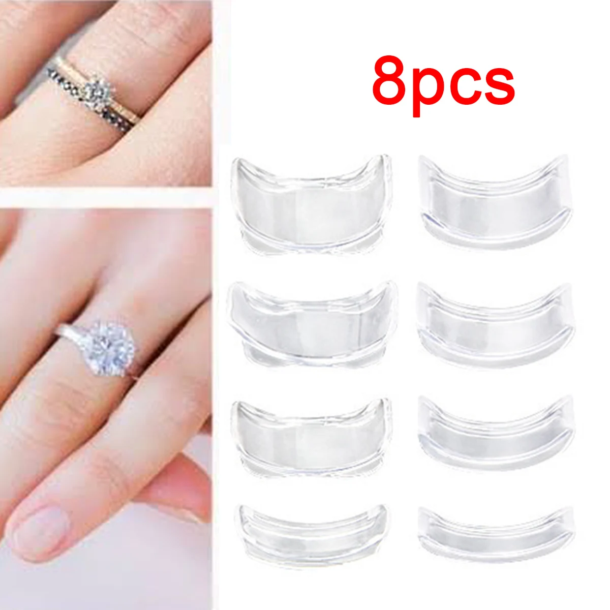 Silicone Invisible Clear Ring Size Adjuster Resizer Loose Rings Reducer X7YA