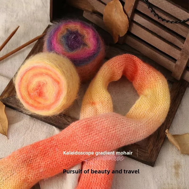 

Gradient Versatile Mohair Long Hair Hot Selling New Practical 50g Ball Hand Woven Knitted Hook Scarf Shawl Outerwear Thread