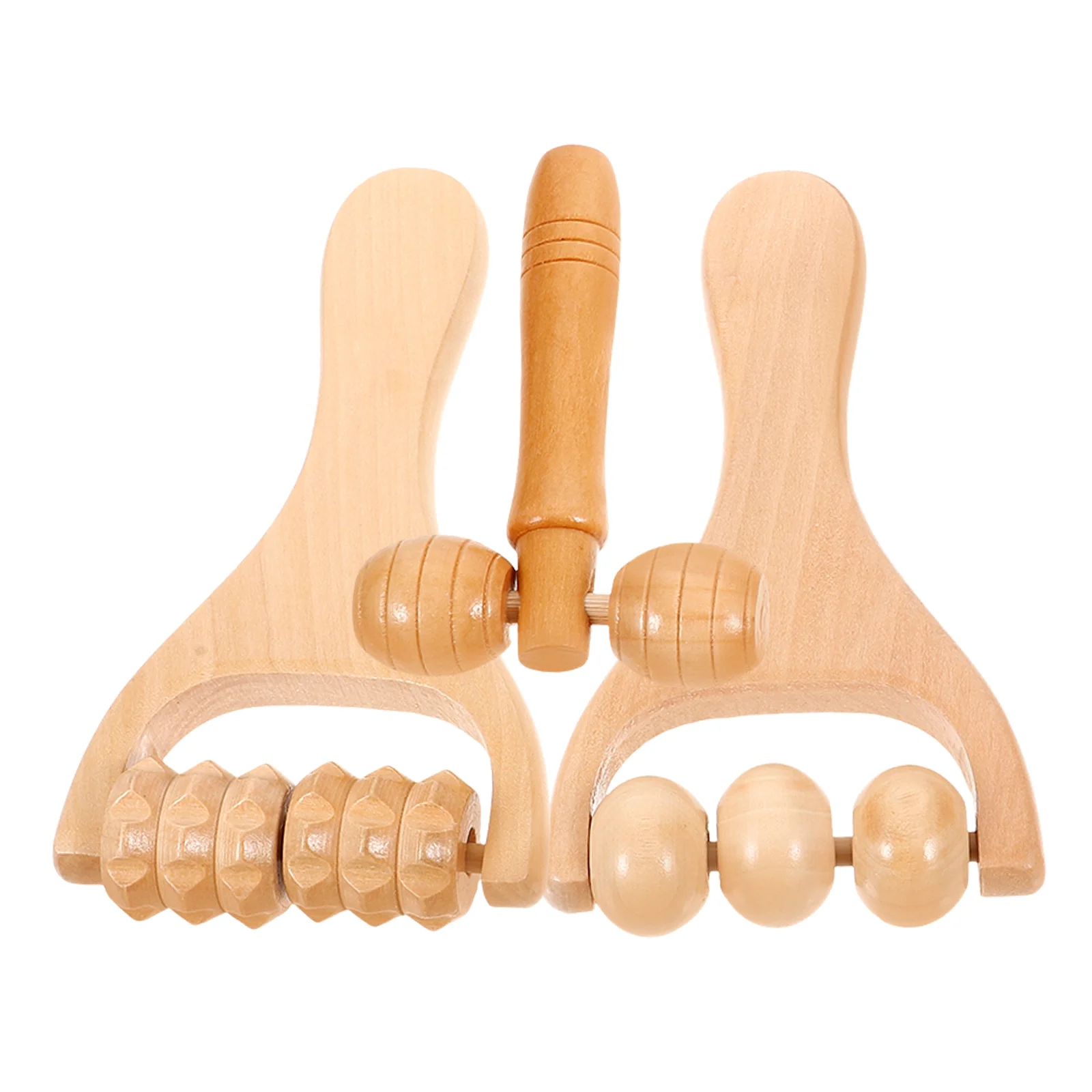 Massage Hand Roller Multi-functional Massager Foot Feet Manual Tools Scroll Wheel Portable Back Wooden Deep Tissue