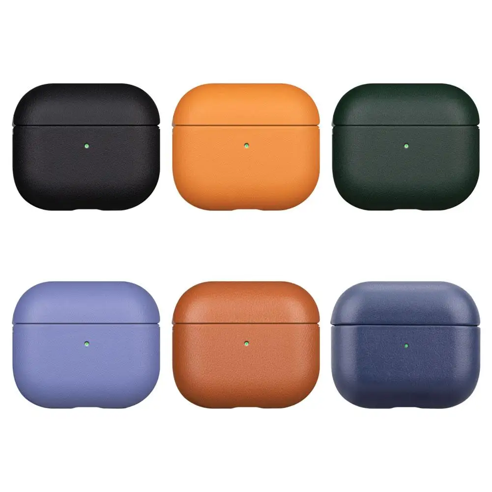 PU Leather Case For AirPods 4 Earphone Protective Cover 360-degree Full Wrapping Anti Drop Protection Sleeve