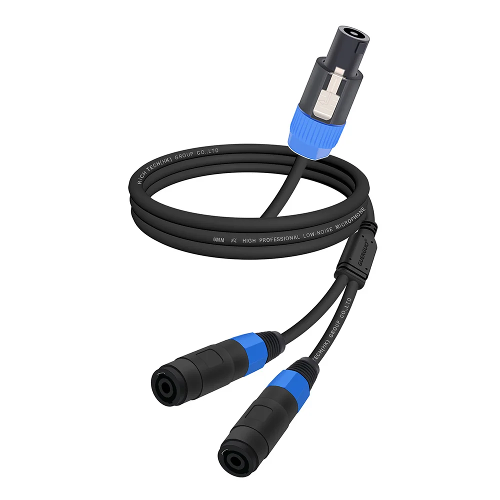 Professionelles Audio-Kabel (weiblich/männlich) auf Dual-Stecker/Buchse, Speakon-zu-Speakon-Splitter-DJ-Lautsprecherkabel mit Drehverschluss-Verbindung – Detail 3