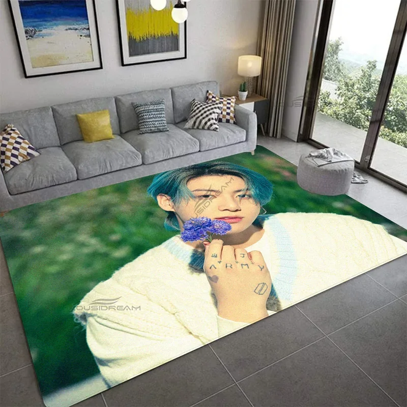 

Korean Fashion Male Singer Group Decorative Carpet Children's Bedroom Floor Pad Can Customize Rug Living Room Cushion Door Pad