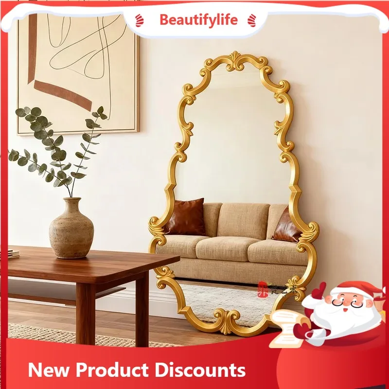 

A50 Французское ретро дзеркало в полный рост для дома, гостиной, входа, настенное зеркало в полный рост, европейское светлое роскошь