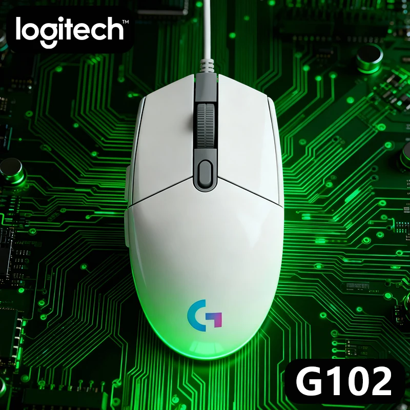 

Logitech G102 Gaming Mouse - Wired, LIGHTSYNC RGB, 8000 DPI Sensor, 6 Custom Buttons, 85g, Desktop/Laptop