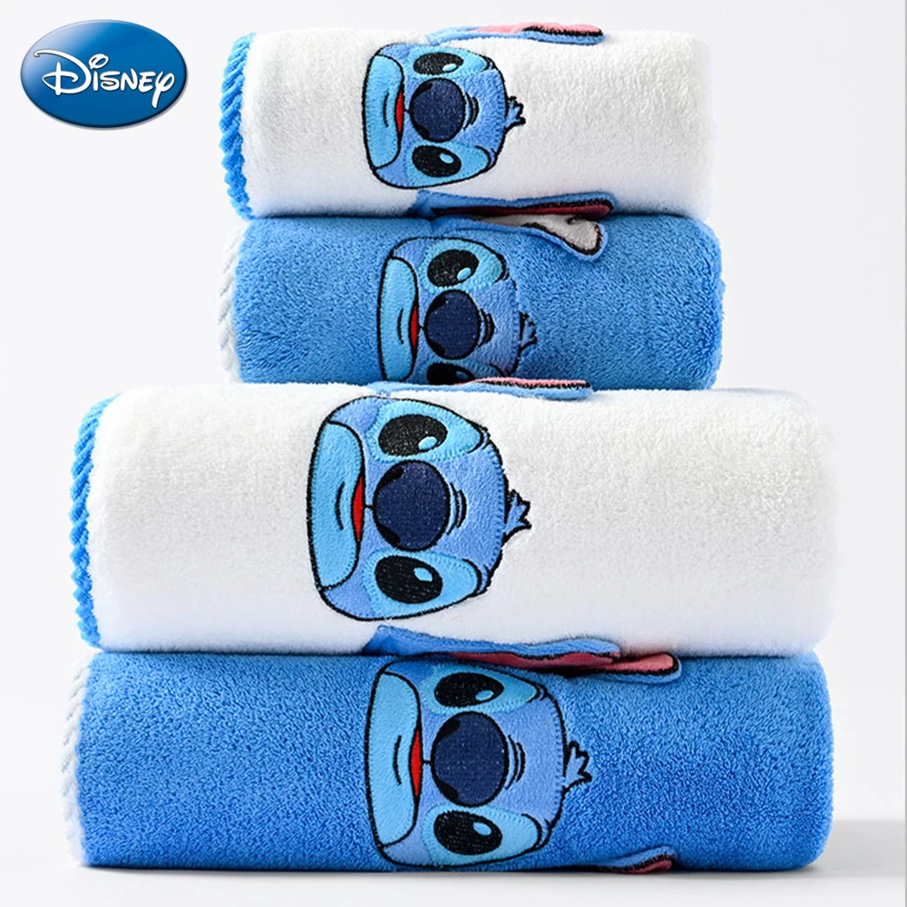 Toalla de baño con licencia oficial de Disney, toalla de baño de felpa suave y acogedora de terciopelo Coral azul y blanco, juego de 2 uds.