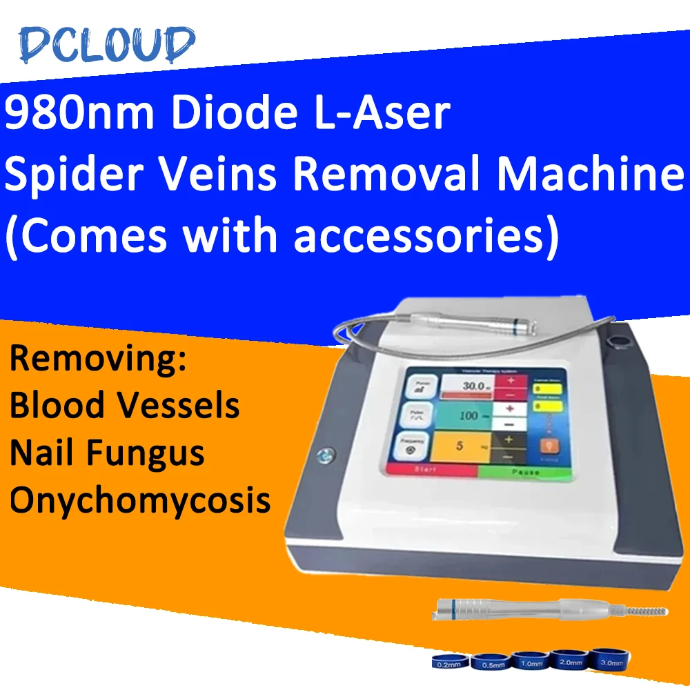 980nm Diode L-Aser Removes Blood Vessels Nail Fungus Onychomycosis Pigment Telangiectasia Vascular Spider Veins Removal Machine