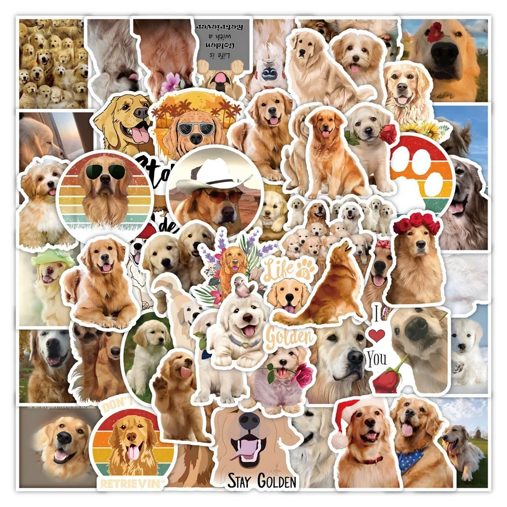 10/30/50PCS Cartoon Cute Animal Golden Retriever Dog Personality Graffiti Creative Sticker DIY Notebook Guitar Helmet  Wholesale