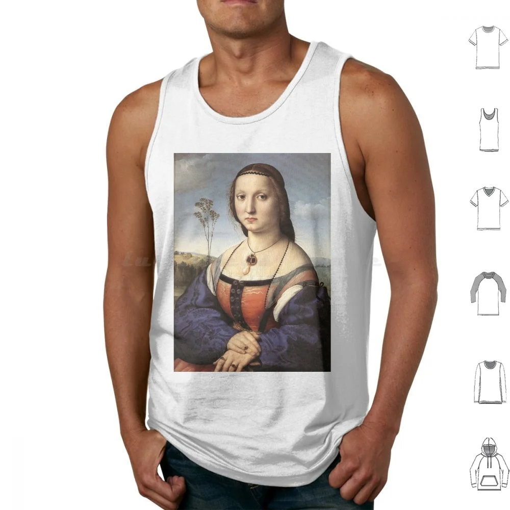 Portrait Of Maddalena Doni Tank Tops Print Cotton Artist Legend Cool 221 Portrait Cute Girls Trend