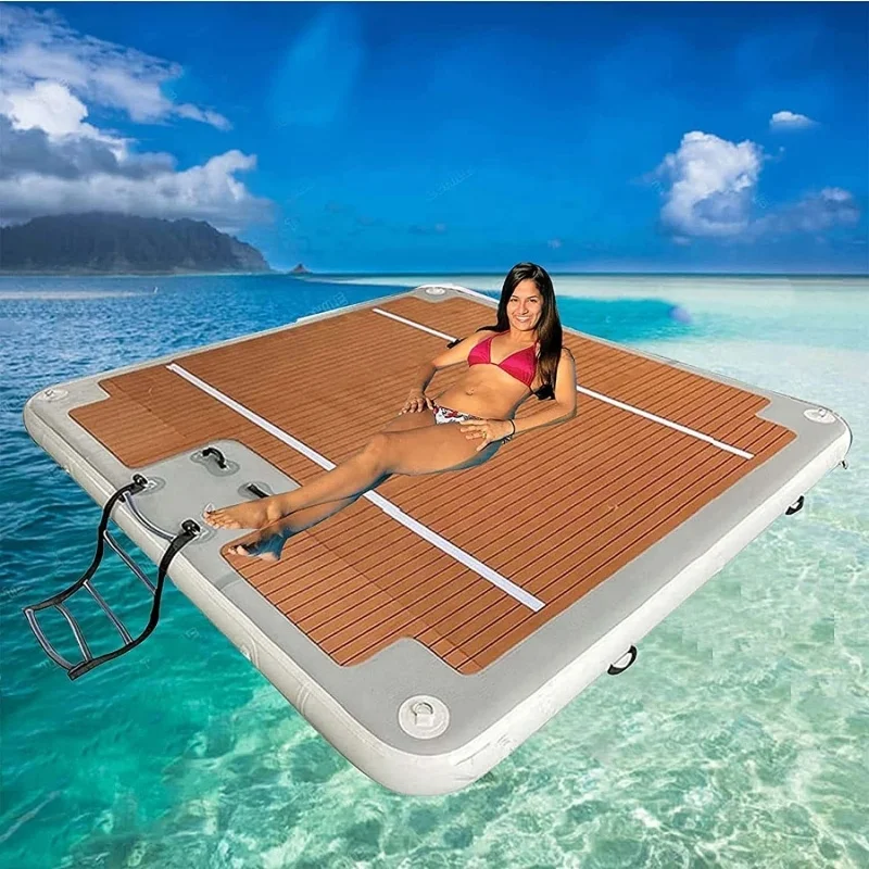 Amazon hot seller ocean floats island jet ski yacht pontoon boat water floating platform sols tice inflatable dock