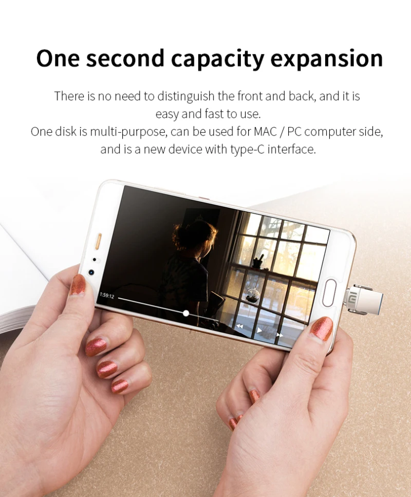 XIAOMI Original 2TB USB 3.1 Flash Drive High-Speed Pen Drive 1TB Metal Waterproof Type-C USB Memory For Computer Storage Devices