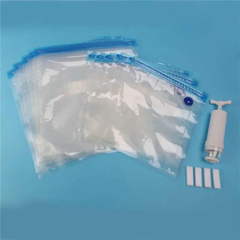 AA80-Sous Vide Bags 45 قطعة قابلة لإعادة الاستخدام الكهربائية فراغ تخزين المواد الغذائية حفظ السدادة طباخ مع 3 مضخة يدوية، 2 حجم حقيبة مختومة، 12 كليب