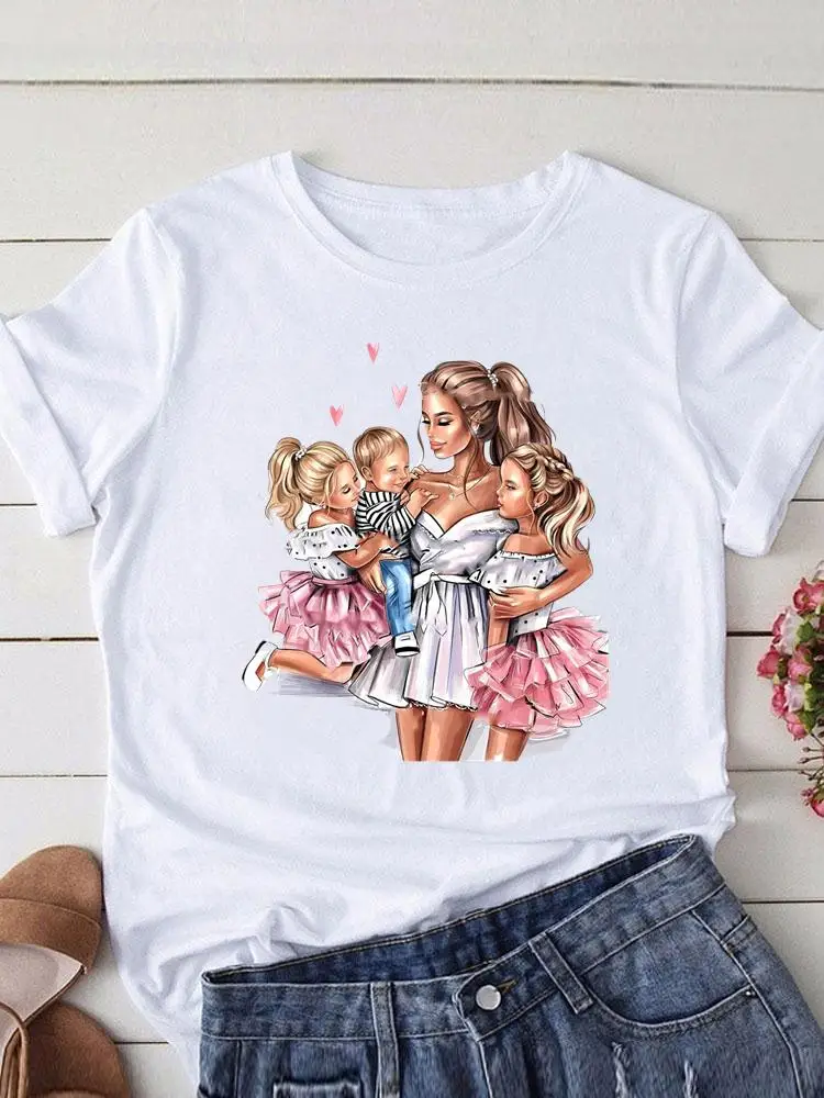 Acquerello mamma mamma tendenza manica corta donna stampa estate grafica T Shirt abbigliamento Casual abiti di moda Tee T-shirt Top femminile