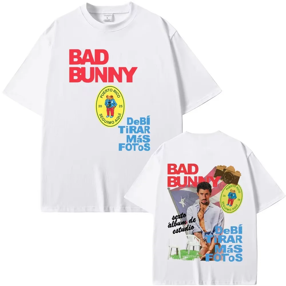 2026 New  Unisex Bad Bunny Printed T-shirt  DTMF Tour Hip Hop Pop Oversized Short Sleeve Casual Streetwear Tee Tops
