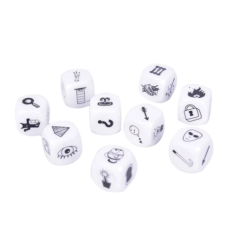 9pcs Story Dice Puzzle Board Game Telling Story Children Funny English Game