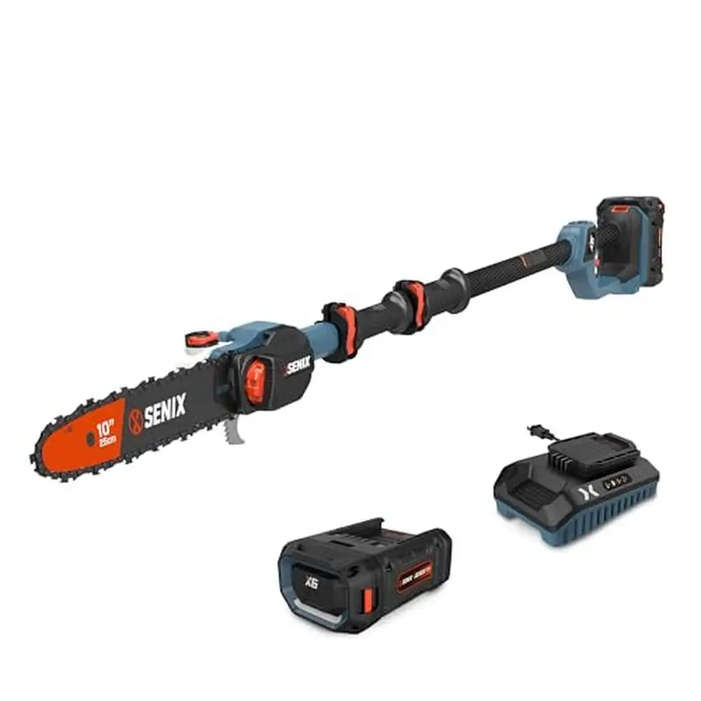 

60V Max Carbon Fiber Cordless Pole Saw Telescoping Chainsaw 10-Inch Bar 14ft Reach 3.0Ah Battery Brushless Motor Tool-Free Chain