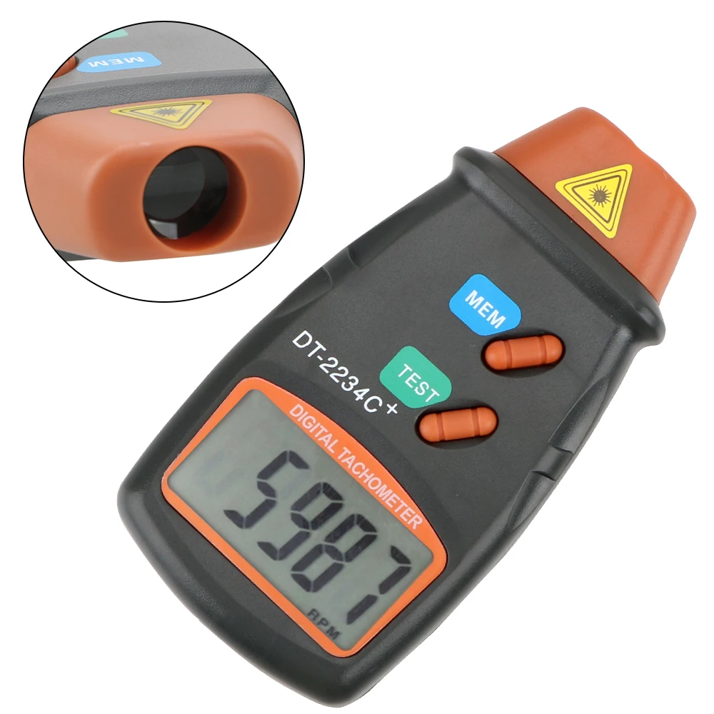 Tach Laser Tachometer Digital RPM Meter Handheld Speed Gauge Non Contact Laser Photo Tachometer Car Speedometer