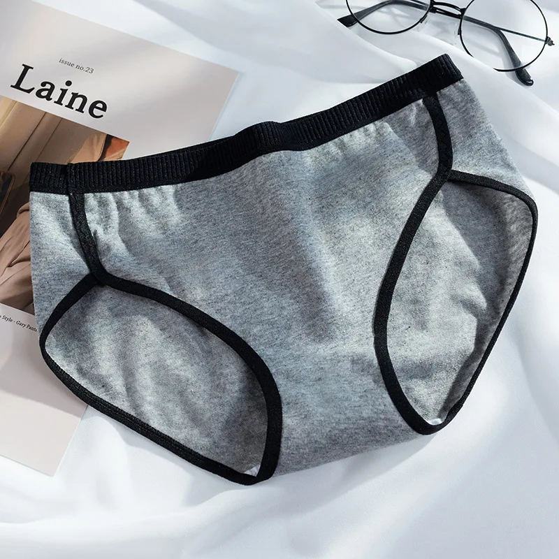 3PCS/Set Cotton Panties Women\'s Briefs Sexy Underpants Black White Female Linger Low Waist Underwear Women Pantys Lingerie S-L