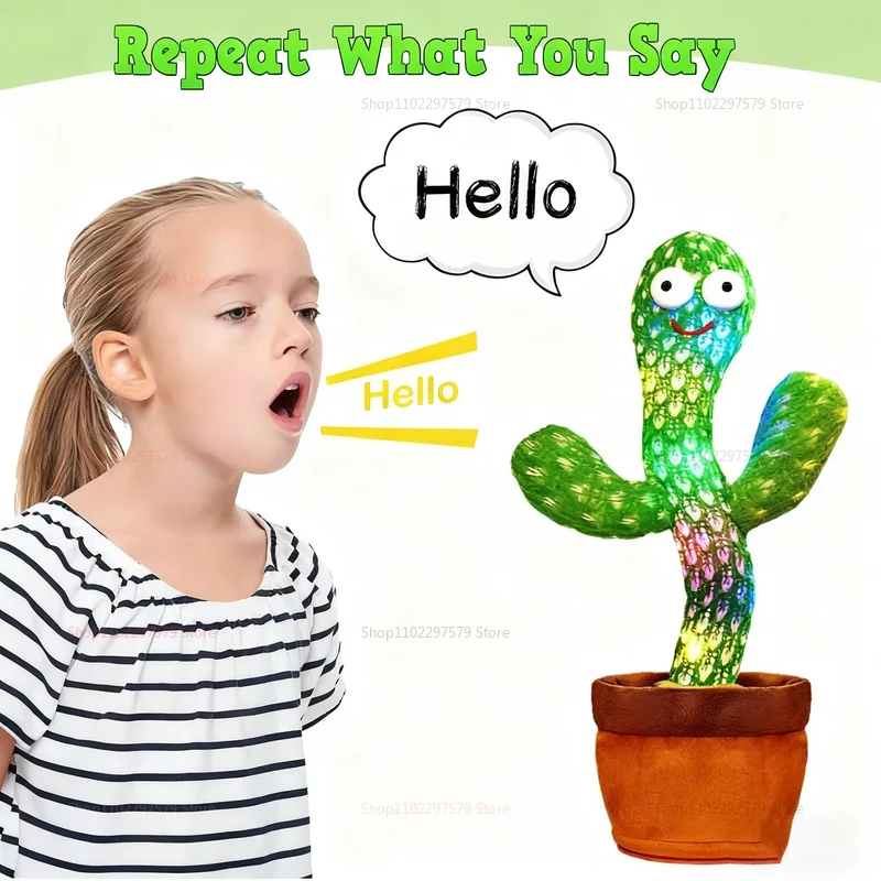 لعبة الصبار الجديدة الناطقة للرقص للأطفال الصغار، هدايا للأولاد والبنات، ألعاب الصبار المحاكاة، تسجيل تكرار ما قوله #1
