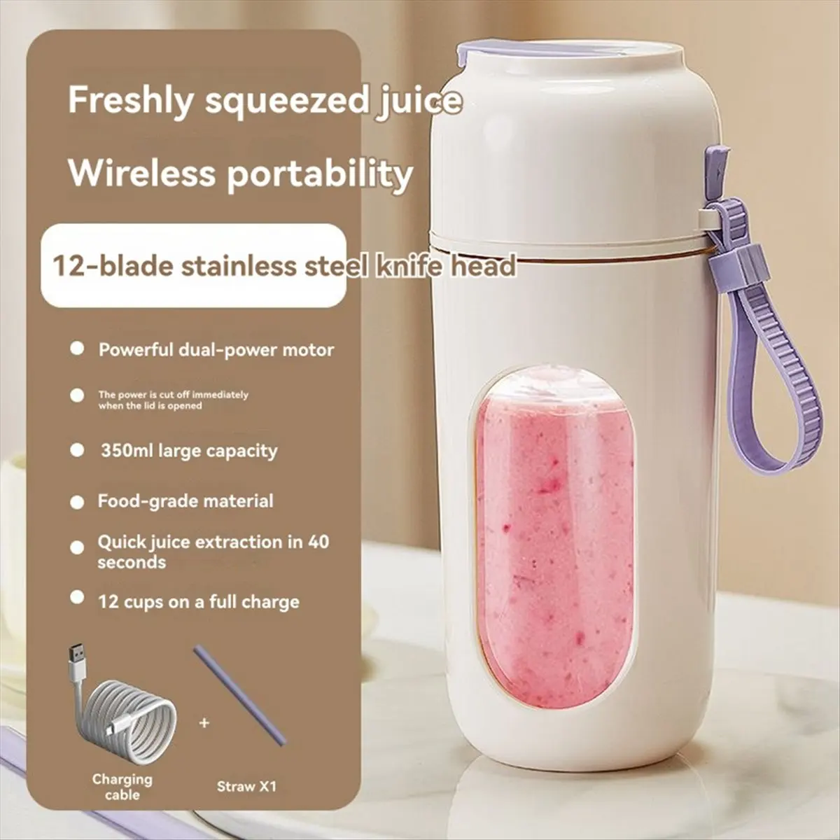 Portable Juicer High Appearance Strong Speed Small Mini Juice Cup Home Use Electric Juice Cup