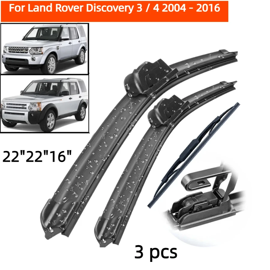 ZHANGU Wiper Front & Rear Wiper Blades Set Kit For Land Rover Discovery 3 / 4 2004 - 2016 Windshield Windscreen 22