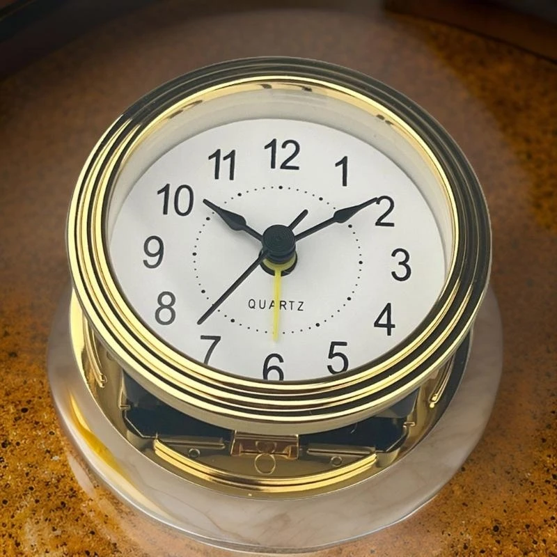 78mm Clock Insert Easy Reading Arabic Numerals Gold Trim Round Clock Insert Snooze Clock Movement for Art Craft best sale