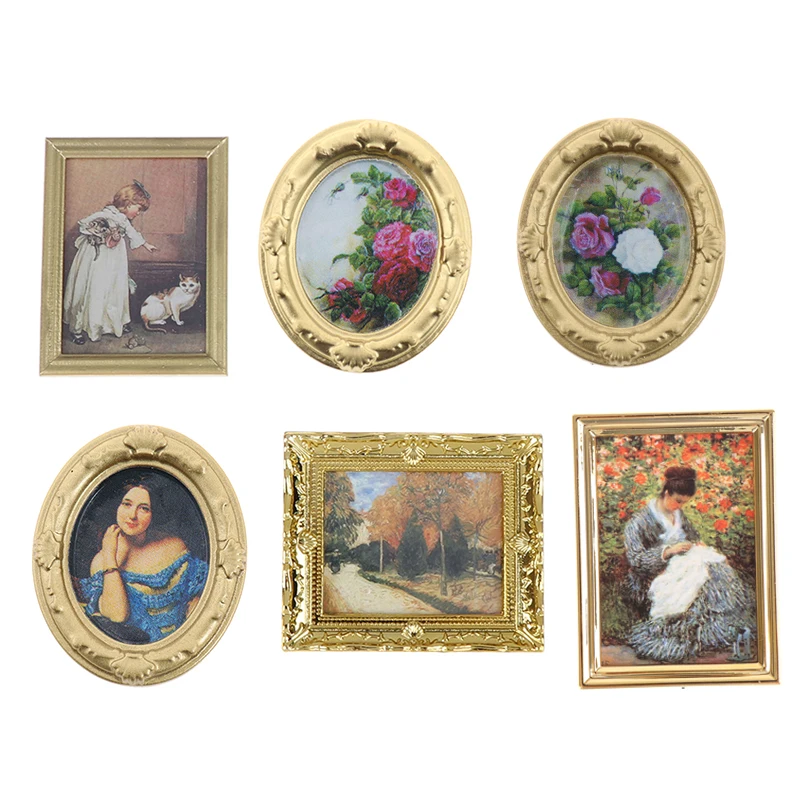 1:12 Dollhouse Miniature Oil Painting Decoration Dollhouse Accessories Painting Doll Houses Accessories