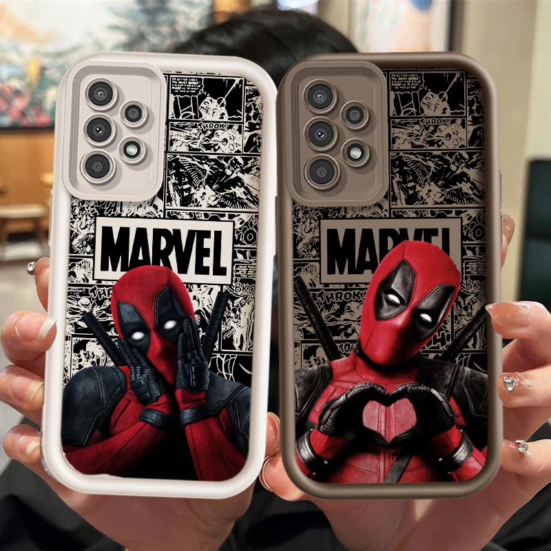 Marvel Comic Deadpool divertido para Samsung Galaxy A73 A54 A53 A52 A51 A34 A33 A23 A22 funda de teléfono de escalera de ojo suave a prueba de golpes