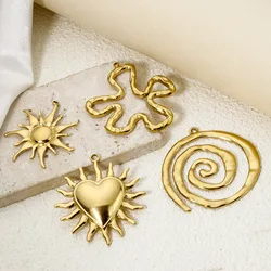 1 Piece 304 Stainless Steel Galaxy Pendants 18K Real Gold Plated Sun Moon Charms For DIY Jewelry Necklace Earrings Making