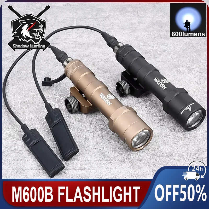 

WDASN M600 M600B Tactical Powerful Flashlight LED Hunting Weapon Scout Light Fit 20mm Pcatinny Rail Rifle Airsoft Accessories