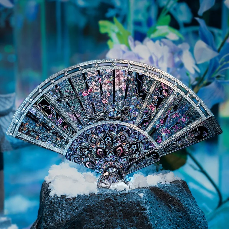 Metal 3D Puzzle DIY Folding Fan Model Kit Luxury Hand Assembled Jigsaw Fan Ornament Collectible Handcraft Art Gift for Adult