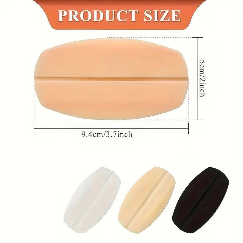 6 قطع من وسادات حمالة الصدر المصنوعة من السيليكون غير المرئية، غير قابلة للانزلاق وتخفيف الضغط لا أثر له، خيارات بيضاء/سوداء