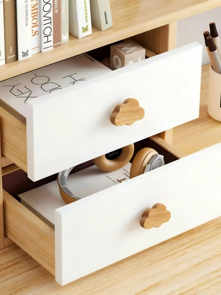 6pcs Creative Cartoon Shaped Cabinet Handle Cute Solid Wood Furniture Pulls for Kids Bedroom Dresser Drawer Door Hardware