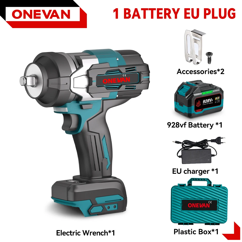 ONEVAN 2800N.M Borstelloze Elektrische Slagmoersleutel 1/2 inch Accuschroevendraaier Moersleutel Power Tools Voor Makita 18V Batterij Pin