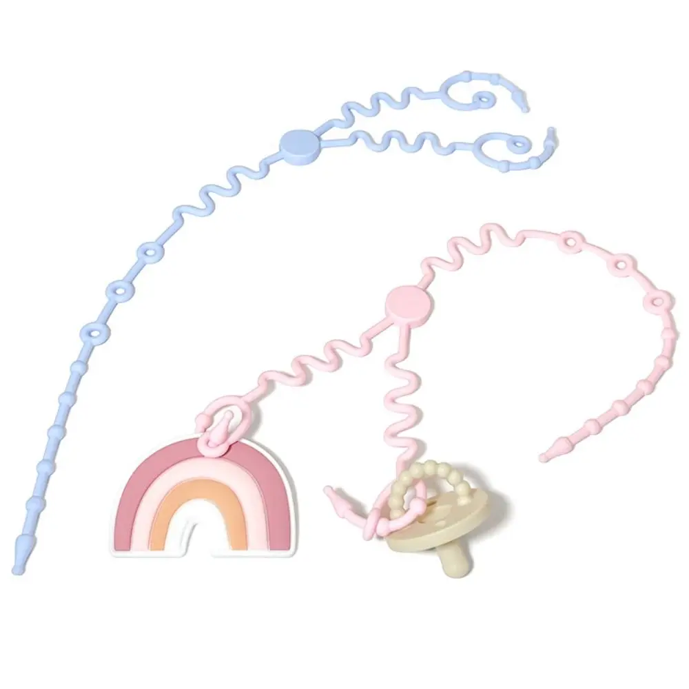 

Portable Silicon Nipple Anti-drop Chain Safety Double Head Baby Pacifier Chain Stroller Accessories Adjustable
