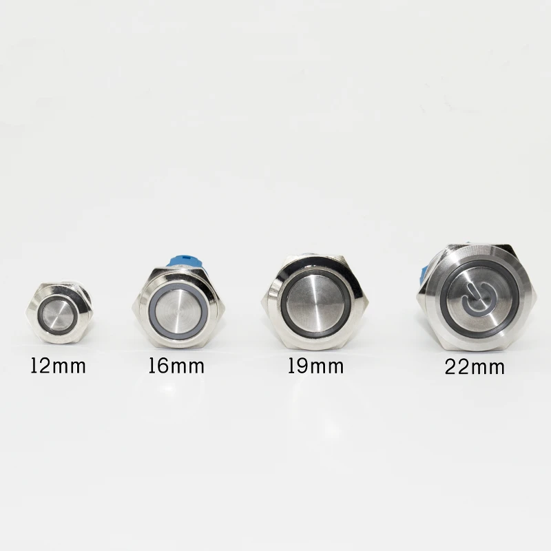 Button Switch 12/16/19/22mm Momentary Latching Fixed Push On Off Power Start Stop Electric LED Light 3V 6V 12V 24V 220V