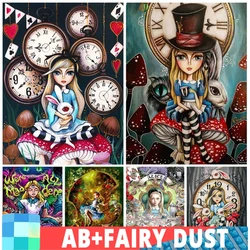 AB Fairy Dust Alice In Wonderland Art 5D Diamond Painting Cheshire Cat Cross Stitch Kits Full Drill Embroidery Mosaic Decor
