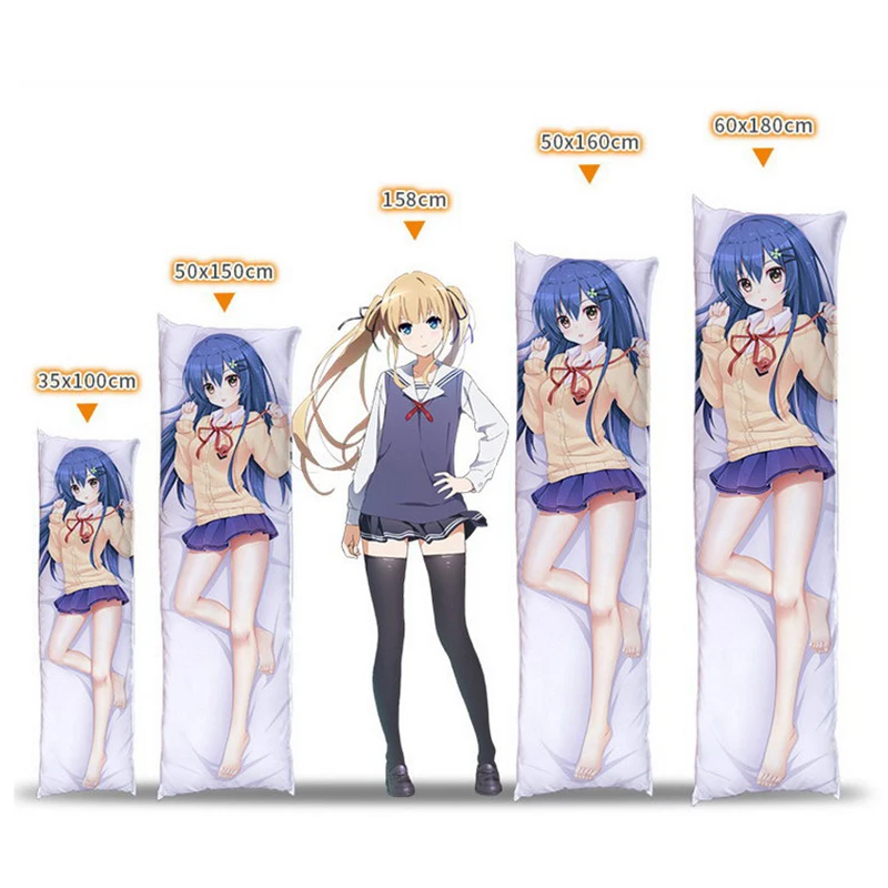 Game Kaeya Pillowcase Male Genshin Impact Costume Dakimakura Hugging Body Case Long Peachskin  2-Side Printed Pillow Cover Case