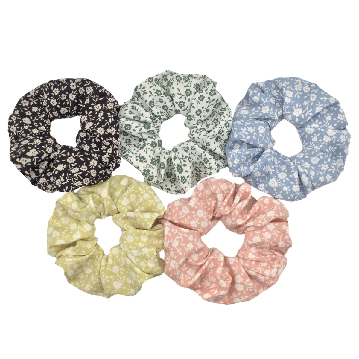 6/5/4PCS/set Sweet Cute Print Floral Scrunchies For Women Stretch Hair Accessories Elastic Rubber Band Rope Headwear