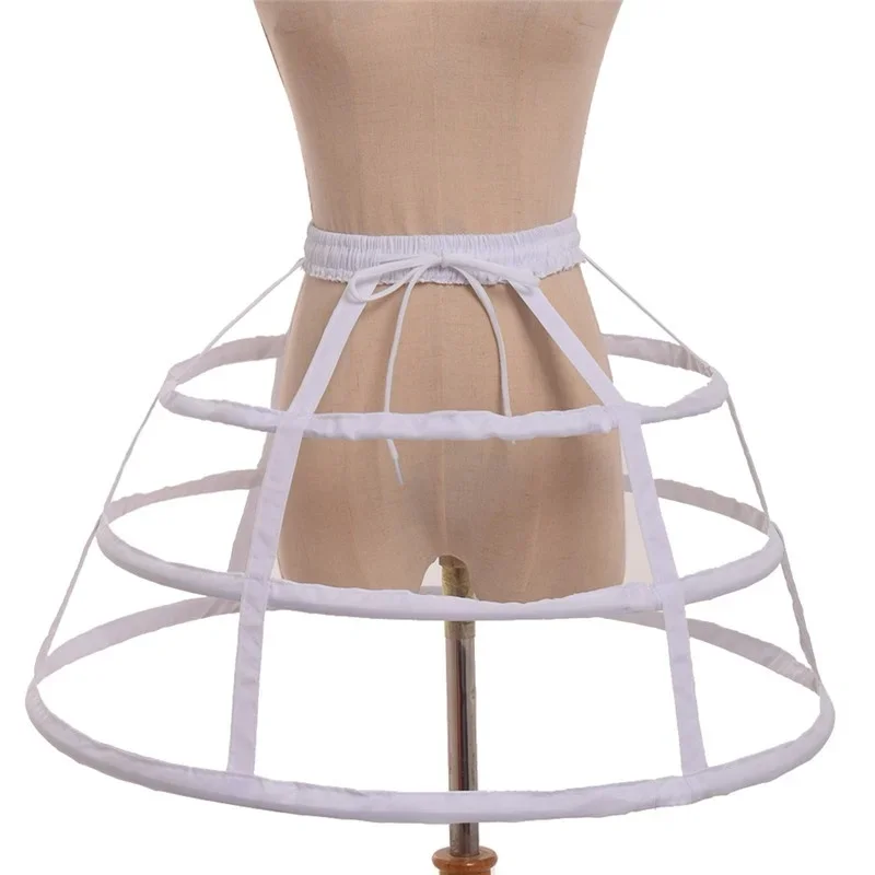 Women 3 Hoops Crinoline Cage Bustle Casual Petticoat Adjustable Pannier