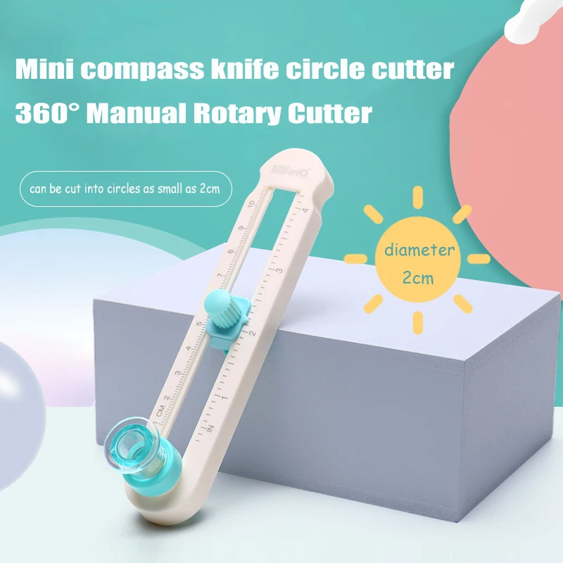 1pc Mini 360° Manual Rotary Cutter Multifunction Compass Knife Circle Cutter Creative DIY Art Cutting Tool Stationery