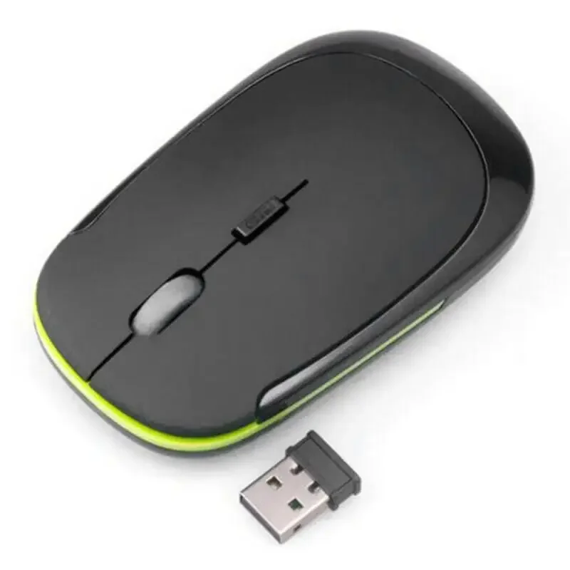 Mouse ultrafino 2.4ghz mini mouse óptico sem fio para jogos e receptor usb mouse de computador sem fio para pc laptop 3500