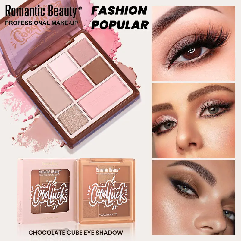 Paleta Cieni do Powiek 7 Odcieni Brązowe Nude Matowe Brokatowe Wszechstronny Makijaż Oczu Łatwe do Blendowania Długotrwałe do Szybkiego Makijażu