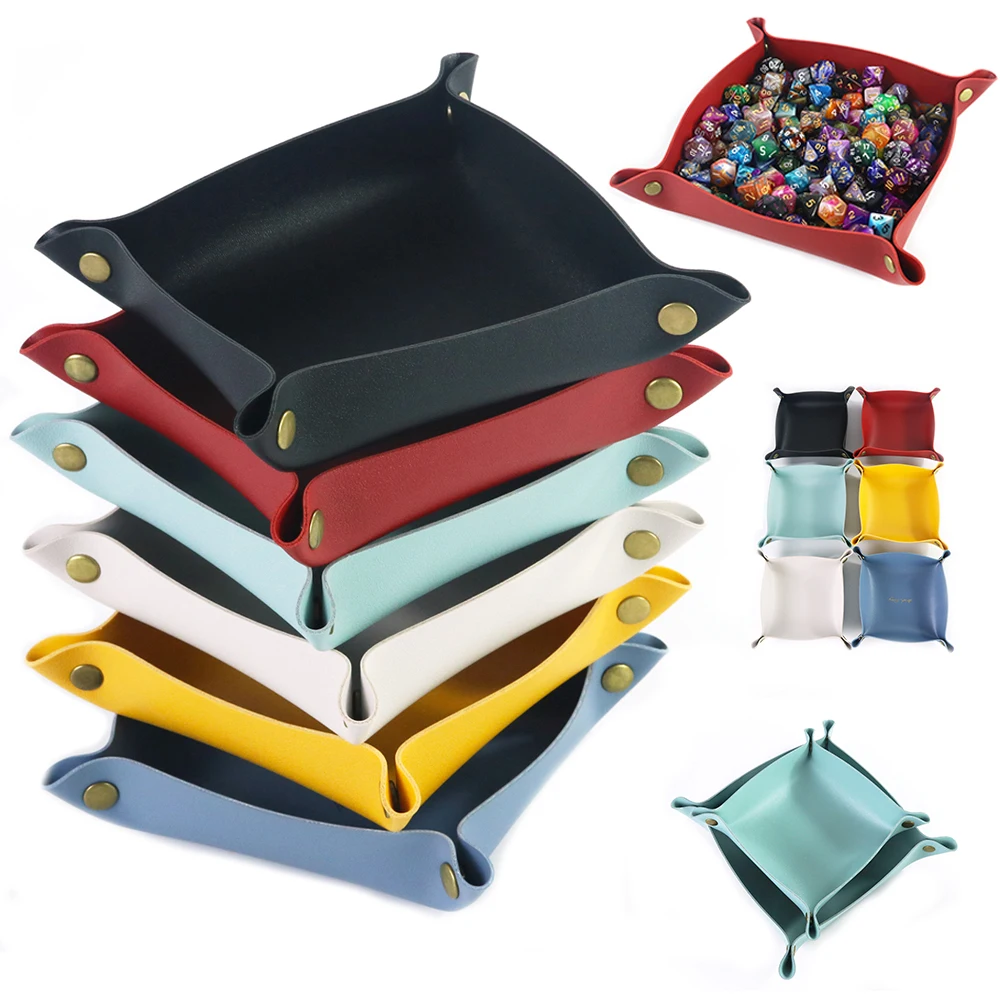 

Leather Dice Box Square Storage Multi for Jewelry Key Board Game Entertainment Storage