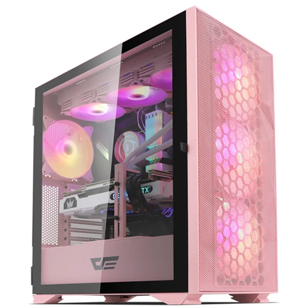 DarkFlash DLX21 RGB MESH Pink Case