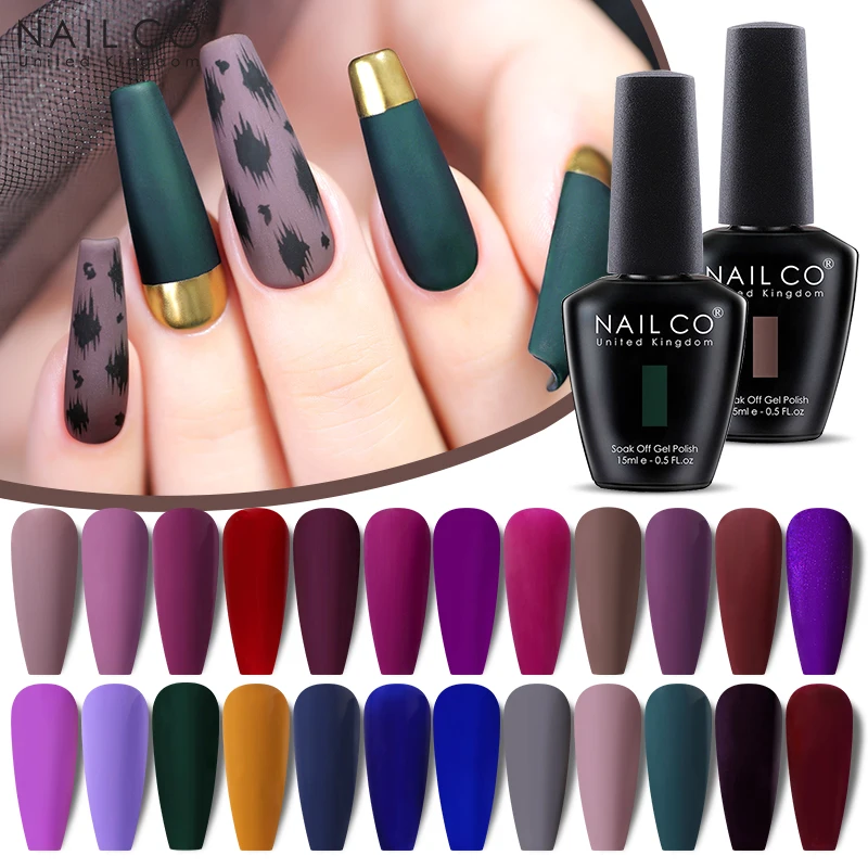 NAILCO الخريف الشتاء هلام مسمار البولندية ماتي معطف فوقي لون البرقوق شبه دائم نقع قبالة الأشعة فوق البنفسجية LED الأظافر هلام الفن تصاميم الورنيش 15 مللي