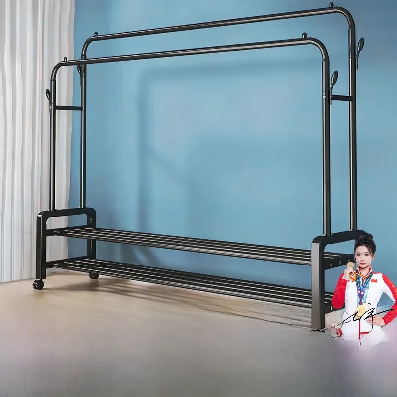 Varal Portátil Simples para Quarto e Sala, Cabideiro Multifuncional para Varanda, Varal de Roupa Móvel com Rodas