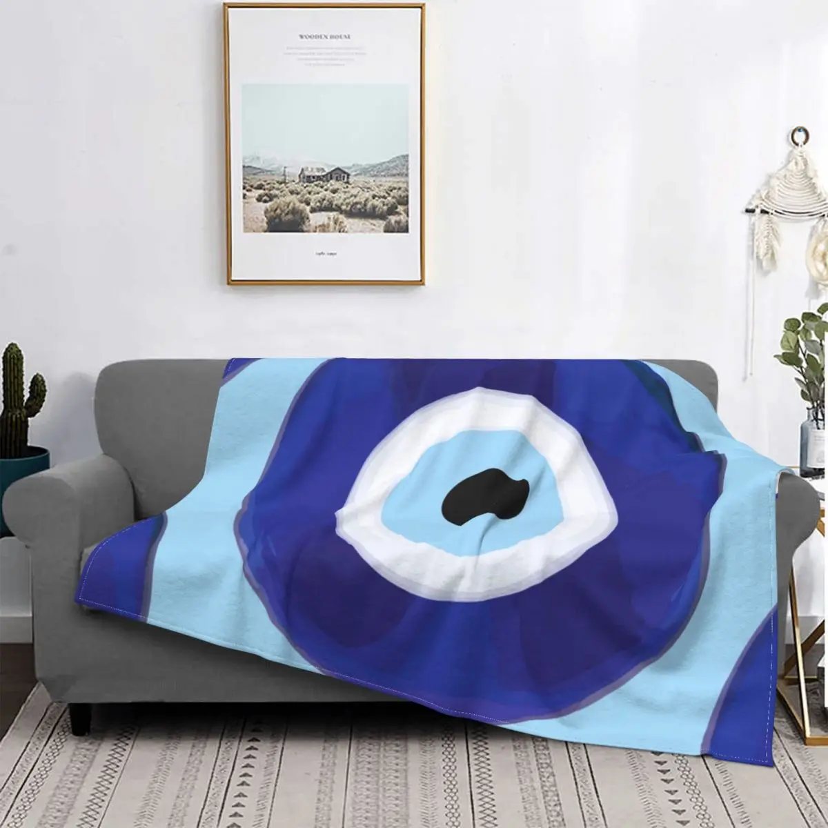 Evil Eye Blanket Fleece Printed Multifunction Super Soft Throw Blankets for Home Bedroom Quilt