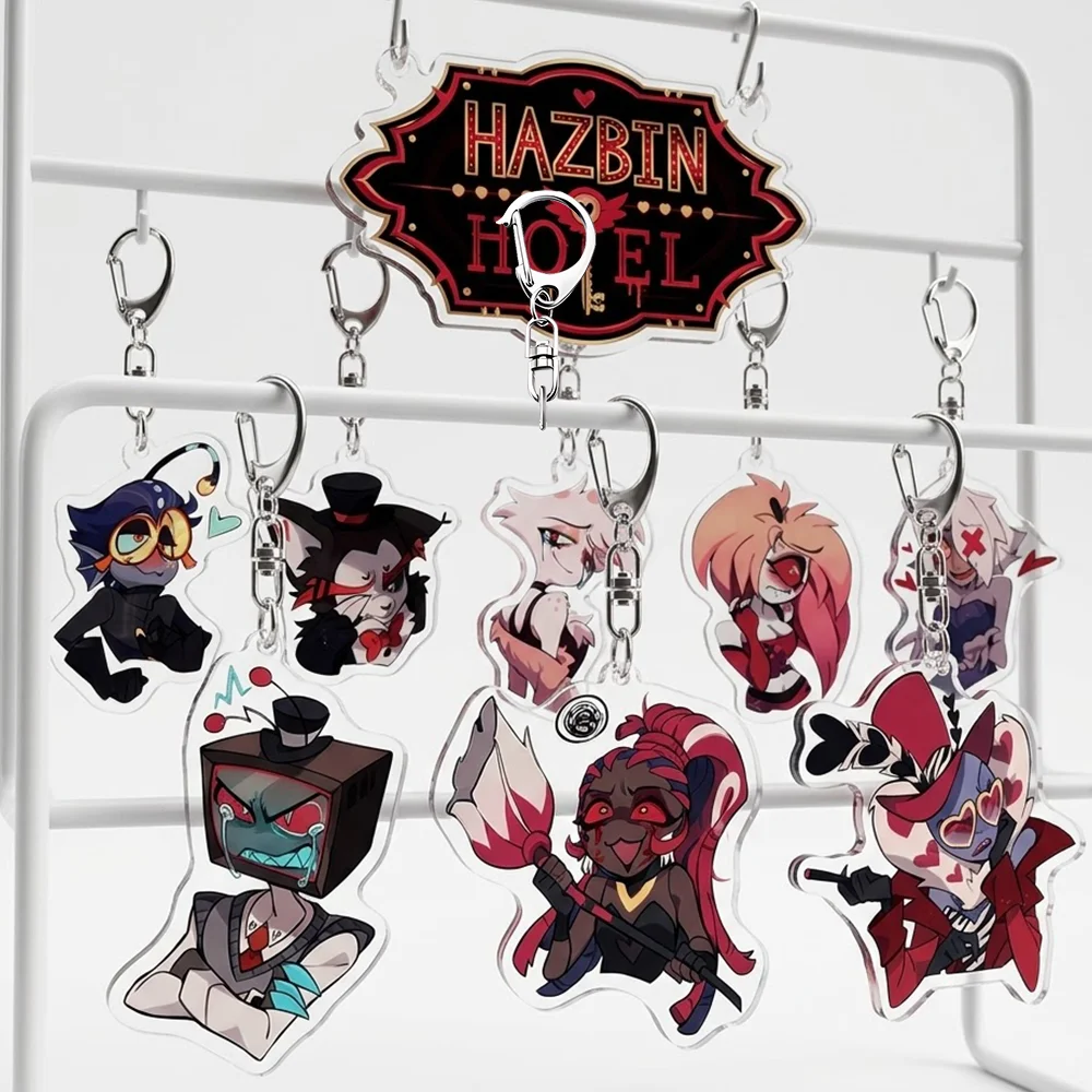 Аниме-брелок-hazbin-hotel-helluva-boss-kawaii-милый-брелок-подвеска-Чарли-Морнингстар-Аластор-для-сумки-ключей-от-машины-повседневный-аксессуар